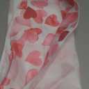 Horaldaily Valentine's Day Tablecloth 60×60 Inch Round, Pink Soft Plush Faux Fur Love Heart Table Cover, Seasonal Dining Table Decoration for Wedding Anniversary