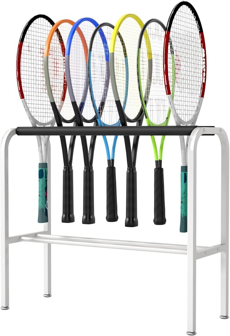 lukar Tennis Racket Holder,Large Tennis Racket Storage Rack with Sponge Protection,Stable Badminton Racket Floor Stand for Training Ground,Garage, Club