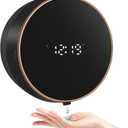 Automatic Soap Dispenser Liquid Bathroom: Wall Mount Rechargeable Touchless Adjustable Auto Smart Electric Plastic Black Soap Dispenser with Clock - Kitchen - Hand Dish Lotion Couple Kids