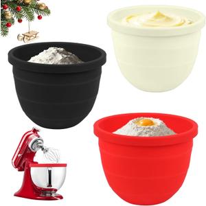 Foldable Silicone Liners for Kitchenaid Tilt-Head 5 QT Mixer - Dishwasher-Safe Food-Grade Silicone Bowl Insert