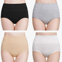 wirarpa Women's Cotton Underwear High Waisted Ladies Panties Full Coverage Briefs 4 Pack (Regular & Plus Size), 4 XL