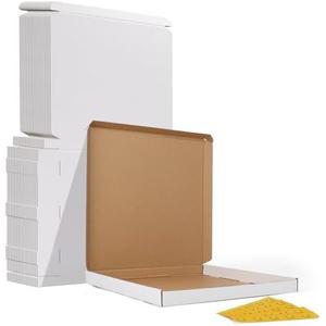 HORLIMER 12.5x12.5x1 inches Shipping Boxes Set of 25, White Corrugated Cardboard Box for Mailing, Packaging, Small Business