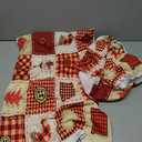 Personalized Christmas Quilt Set, Christmas Patchwork Red Xmas Quilt Blanket with Pillowcases, Custom Name Quilt Bedding Set, MLANH0908