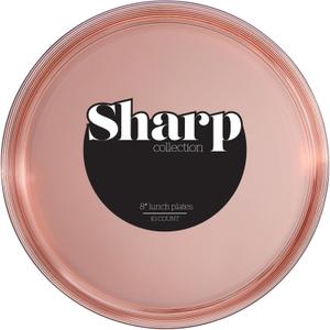 PLASTICPRO 30 Translucent Pink Plastic Plates 8 inch High Edge Elegant Heavyweight Plastic Disposable Dinner Plates Fancy Party Plates