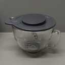 Stand Mixers Bowl for Kitchenaid 4.5 Quart and 5 Quart, Glass Mixing Bowl with Lid and Measurement Markings (Clear)