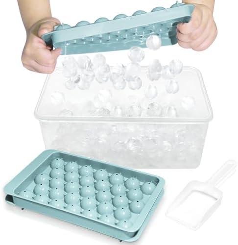 WIBIMEN Ice Cube Tray with Lid and Bin - Round Ice Trays for Freezer with Lid - Ice Cube Trays for Freezer with Ice Container (1"-2PACK Blue) WIBIMEN Ice Cube Tray with Lid and Bin - Round Ice Trays for Freezer with Lid - Ice Cube Trays for Freezer with Ice Container (1"-2PACK Blue)