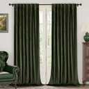 BGment Olive Green Velvet Curtains 84 Inches for Living Room, Thermal Insulated Blackout Curtains Room Darkening Drapes with Back Tab and Rod Pocket for French Door, Set of 2 Panels, 52 x 84 Inch