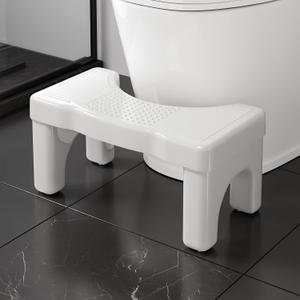Kzeirm 9 inch Toilet Step Stool Squat Adult, Upgraded Toilet Feet Stool, Bathroom Poop Stools for Adults, Pooping Stool Strong Loading Bear Capacity, White, 1 Pack