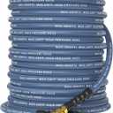 3/8" ID Pressure Washer Hose 150 ft, 4800 PSI Steel-Braided & Durable - Flexible & Kink-Resistant, Power Washer Hose with 3/8" Swivel Quick Connect, Hot/Cold Water Compatible -150 Foot, Navy
