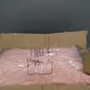 JOLLYVOGUE Queen Comforter Set 7 Pieces - Bed in a Bag Queen for All Season, Pintuck Bedding Comforter Sets with Comforter, Flat Sheet, Fitted Sheet and Pillowcases & Shams, Pink