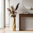 Gold Floor Vase, 24 Inch Tall Resin Home Decor Vase, Tall Floor Vases for Living Room, Office, Bedroom Decor with 5" Opening for Dried Pampas Grass, Branches & Feathers