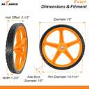 16" Lawn Mower Wheels, 16 x 1.75 Inch Spoked Plastic Wheels