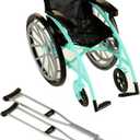Dollhouse Miniature Wheelchair and Crutches Set for Dolls, Miniature Furniture Accessories, Mini Crutches Toy for Dollhouse Decor and Model Displays(Green)