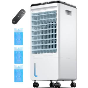 Portable Air Conditioners, 3-IN-1 Evaporative Air Cooler, Swamp Coolers w/ 3Ice Pack, 1.85 Gal Water Tank, 4 Modes, 80 Oscillation, 7H Timer, Portable Ac for Bedroom, Room Pearl