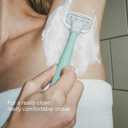 Flamingo Shaving Razor Set for Women - Original Razor Handle, 4 Blade Refills, and Shower Holder - Sage