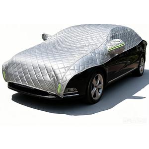 Padded Half Car Cover Hail Protector Universal Hatchback Sedan SUV | Heavy Duty Vechile Shield with Cotton Padding All-Season Protection Against UV, Heat, Hail, Snow, Ice & Dust Outdoor Parking