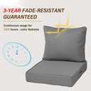22X22 Inch Patio Cushion Covers Replacement, Water Resistant UV Resistant Polyester Outdoor Chair Patio Furniture Cushion Covers with Adjustable Straps, Hidden Zipper & Piped Edges,Light gray