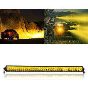 Amber LED Light Bar 42 Inch Double Row Super Bright Spot Flood Combo LED Work Light Driving Fog Lamp for Pickup 4x4 Off Road Truck ATV UTV SUV Boat 9-36V 400 W IP68 & IP69K Waterproof