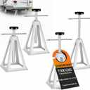 RV Stabilizer Jacks Set of 4, 7500 lbs Capacity Each Adjustable 11"-17" Aluminum Trailer Jack Stands for Travel Trailers & Campers, Anti-Sway Screw Jacks with Rubber Pads