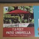 Blissun 7.3 ft Patio Umbrella, Yard Umbrella, Outdoor Market Umbrella with Push Button Tilt Crank (Red)