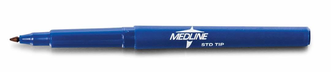 Medline Regular Tip Surgical Skin Markers with Ruler and Labels, Sterile (Pack of 50)