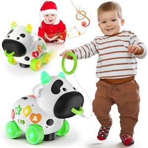 Musical Cow Toys for 1+ Year Old Boy Girl, Bilingual Baby Toy 6-12-18 Month, 1 Year Old Boy Toys, 1 Year Old Girl Gift, Learning Toddler Toy Age 1-2, First Christmas 1st Birthday Gift