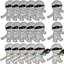 ZHUIGUANGZE 100 Pcs Halloween Candy Holder Paper Cards Mummy Lollipop Holders Chocolate Sweets Trick or Treat Wrapping Decorative for Halloween Gathering Party Candy Cookies DIY Decoration Supplies