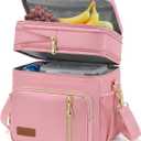 MIYCOO Lunch Bag & Lunch Box for Women Men Double Deck - Leakproof Insulated Soft Large Adult Lunch Cooler Bag for Work, Beach, Picnic, Camping, Travel (Pink,15L)
