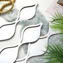 Yulejo 3 Pcs Acrylic Teardrop Mirror Wall Decor Decorative Mirror Narrow Decor Boho Vintage Wall Decals Art for Apartment Home Living Room Bathroom Bedroom Hallway