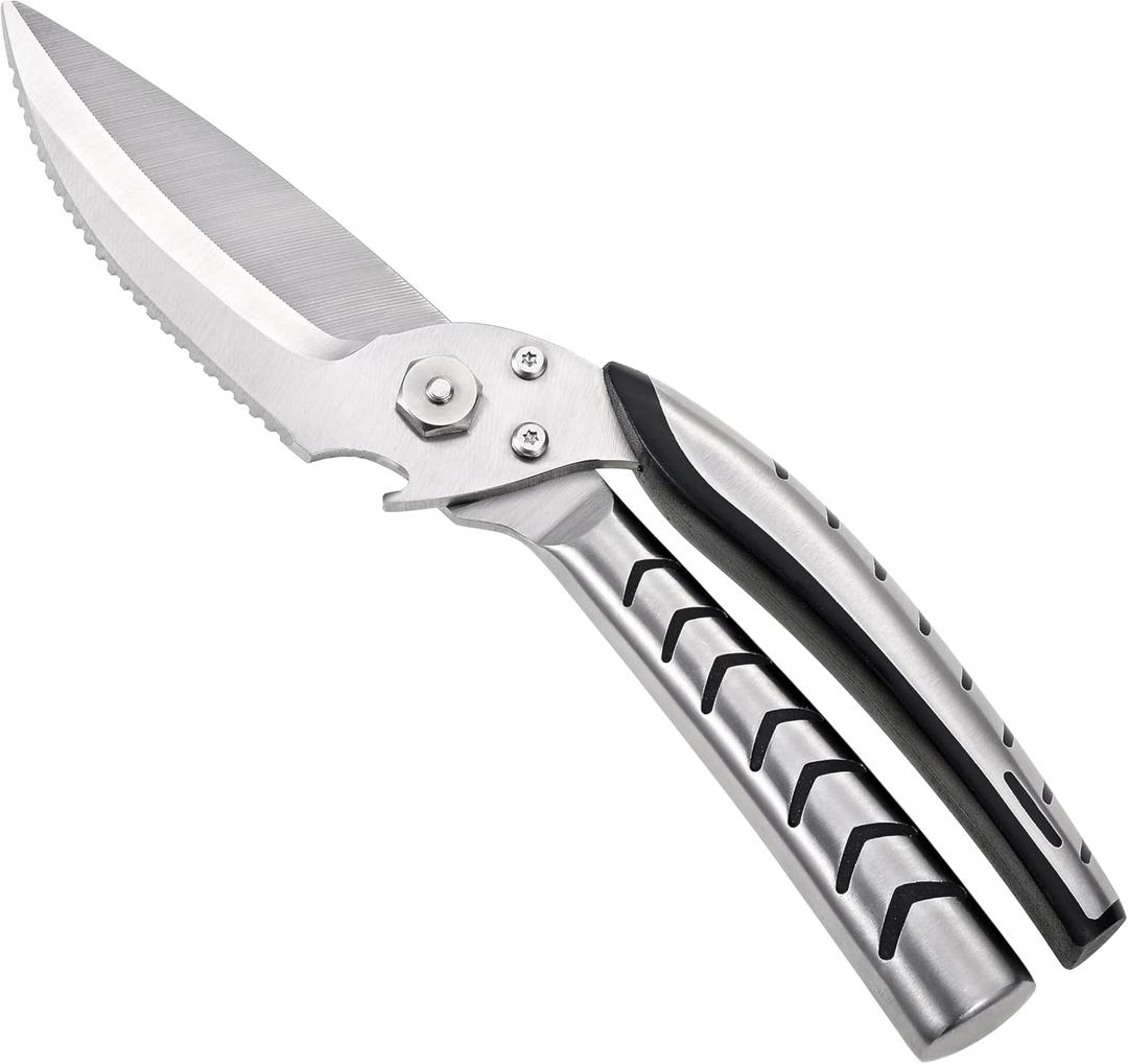 Kitchen Shears Heavy Duty, Stainless Steel Sharp Poultry Kitchen Scissors for Food,Work or Daily Use (Black and Silver)