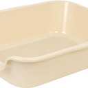1 Pack Extra Large Dog Litter Box Pan Tray (ABS Material), Low Entry Jumbo Senior Litter Boxes for Multiple Kitten Big Cats, Pet Safe Indoor Dog Potty (Sandbeach, 20" L x 15" W)