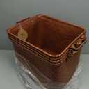 13x15x13 Woven Laundry Basket Hamper, Storage Basket for Clothes Blankets, 4-Pack Wicker Bin for Closet Shelves Bedroom Bathroom, Brown