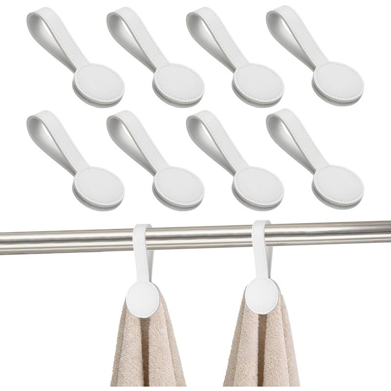 uxcell 8 Pcs Kitchen Magnetic Towel Clips, Leather Towel Holder Clip ...