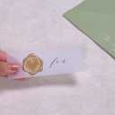 UNIQOOO Wax Seal Stickers - Eucalyptus Wedding Invitation Envelope Seal Stickers, 50 Pcs Self- Adhesive Prosecco Metallic Light Gold Stickers, Perfect for Invitation, Christmas, Gift Wrapping