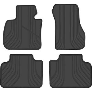 Car Floor Mats for BMW X1 U11(2016-2024) 2AT U06(2015-2024) X2(2018-2023) F48 F45 F39 Custom Fit Full Black Rubber Auto Floor Liners Set All Weather Protection Heavy Duty Odorless