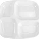 DOITOOL 4 Compartment Plastic Partition Plate 10.2 Inch Melamine Divided Dinner Plate for Portion Control Serving Meals and Salads Reusable Sectioned Tray