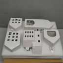 Christmas Decorations - Christmas Village Sets of 5 Lighted Ceramic Houses with Remote Control & 9 Trees - Indoor White Xmas Holiday Rustic Unique Decor for Home Table Room Farmhouse Decoration