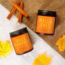 Fall Candles Set | 4 Pack Candles for Home Scented Natural Soy Wax, Autumn Gifts Set for Women Men, Fall Fragrance of Hellofall, Spice Pumpkin, Apple Cider, Hot Cocoa (7 oz Fall Jar)