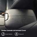 A ABIGAIL Center Console Armrest Cover for 2008 2009 2010 2011 2012 Honda Accord Auto Leather Suture Console Lid Cover Replacement (Black)