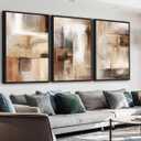 ASDCEUTICALS Large Canvas Wall Art, Brown Beige Abstract Pictures 16"x24"x3
Vintage Wall Decor Retro Rustic Paintings Black Float Framed for Bedroom Dinning Room Living Room