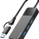 ALL-LUCKY USB to Ethernet Adapter, 4 in 1 USB C to Ethernet Adapter Hub with 3 x USB 3.0 Port/Gigabit Internet Port, High-Speed Network Hub Compatible for iMac,MacBook ProiPad ProXPS