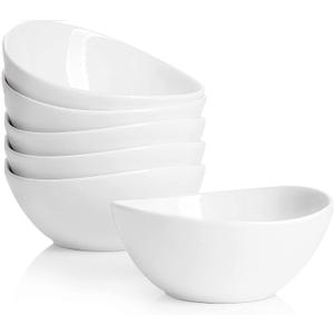 8 Ounce Small Bowls, Ceramic Dessert Bowls for Cereal, Soup, Ice Cream, Small Serving Bowls Set for Kitchen, Set of 6, White