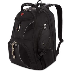 SwissGear 1923 Scansmart Backpack, Black/Silver, 17-Inch