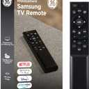 GE Samsung TV Remote Control Replacement, Universal Samsung Remote Control for Smart TV, Direct Replacement, Streaming Hotkeys, Black, 81688
