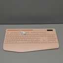 SABLUTE Wireless Keyboard and Mouse, Wrist Rest, Phone Holder, Batteries Included, 2.4G Lag-Free Ergonomic Keyboards Mouse Combo, Silent Cordless Set for Computer, Laptop, Mac, Windows (No Backlit) (Champagne Pink)