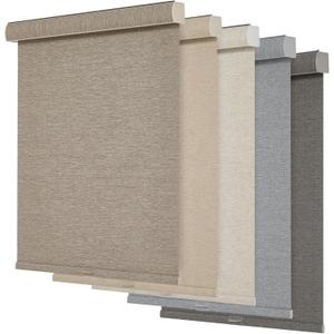 Persilux Blackout Roller Shades for Windows,Cordless,Linen Fabric,Roller Blinds,Thermal Insulated Fabric UV Protection,Window Shades for Home,Office,Bedroom,door,Blackout-light brown,Custom Now