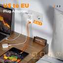 TESSAN European Travel Plug Adapter 2 Pack, PD 20W Adapter for Europe Plug with 4 AC Outlets 4 USB (2 USB C), Type C Adaptor for US to Europe, Italy, Spain, France, Portugal, Greece, Iceland, Germany
