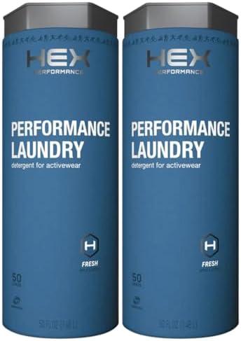 HEX Performance Laundry Detergent, Fresh & Clean, 100 Loads (Pack of 2) - Designed for Activewear, Eco-Friendly, Concentrated Formula