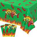 Remerry Plastic Chili Pepper Tablecloth Cinco De Mayo Table Cover Disposable Red Green Decorations Supplies for Rectangular Table Chili Cook Off Party 54 x 108 Inch (3 Pieces)