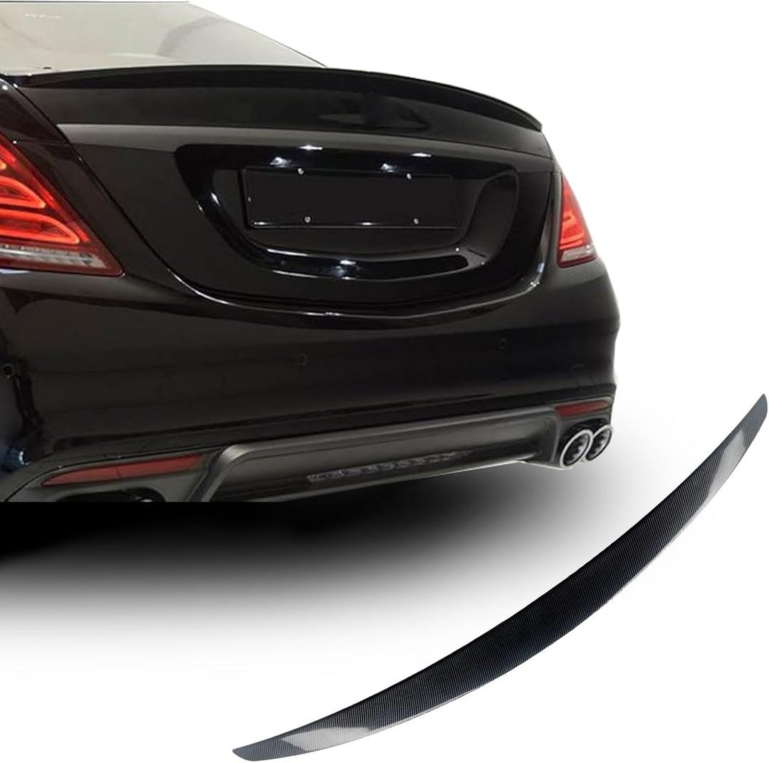 Rear Spoiler Wings for Mercedes Benz S Class W222 Sedan (2014-2020) S450 S550 S560 S63 4 Door 2015 2016 2017 2018 2019 Trunk Spoiler Wing Trunk Tail Rear Trunk Lid,Carbon Fiber Style Performance